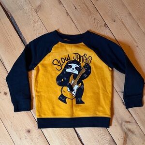 Black and Yellow Sloth Sweatshirt